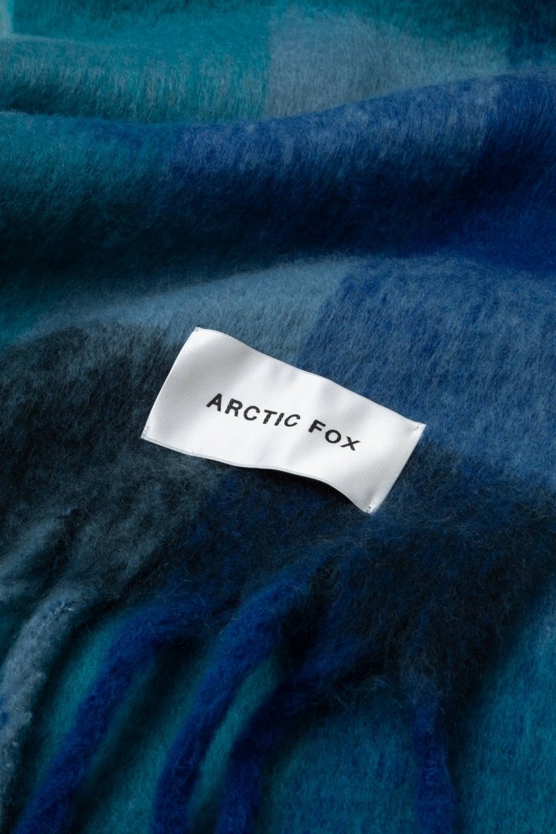 Foulard Reykjavik Bleu à Carreaux Arctic Fox - Ex - voto