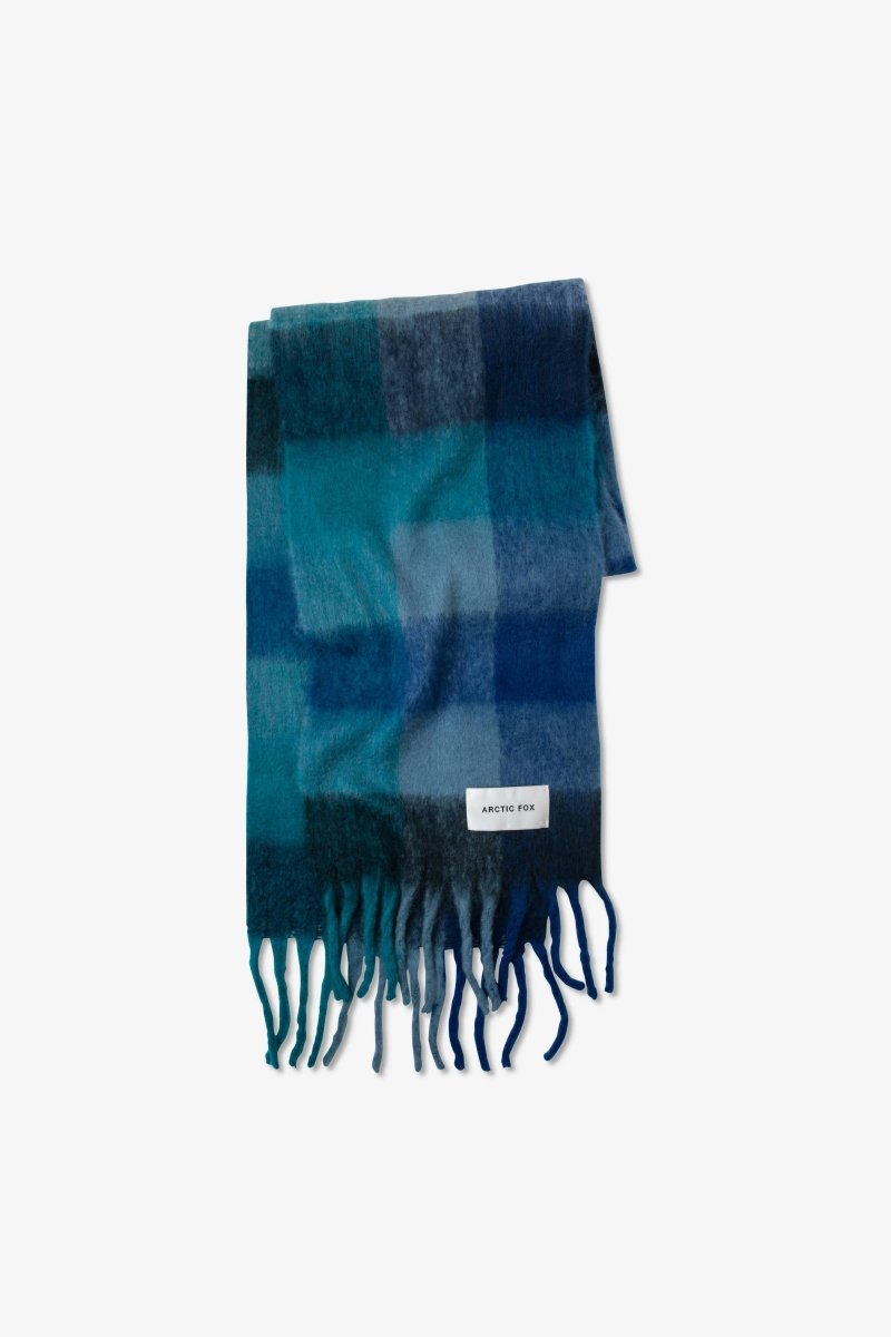 Foulard Reykjavik Bleu à Carreaux Arctic Fox - Ex - voto