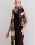 Foulard Reykjavik Carreaux Bruns Arctic Fox - Ex - voto