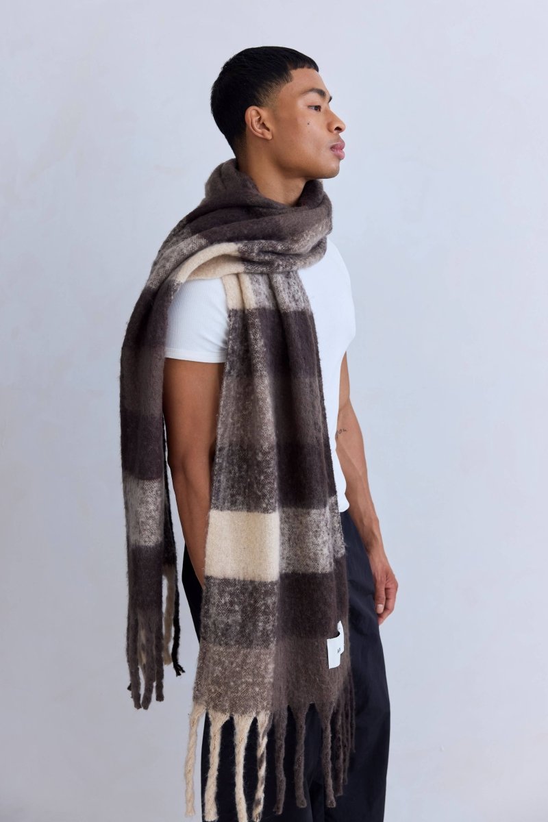 Foulard Reykjavik Carreaux Bruns Arctic Fox - Ex - voto