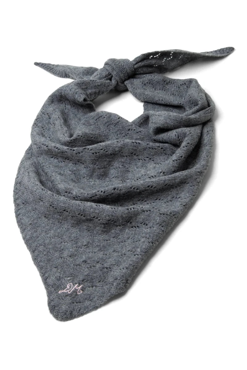 Foulard Triangulaire en Pointelle Gris Damson Madder - Ex-voto