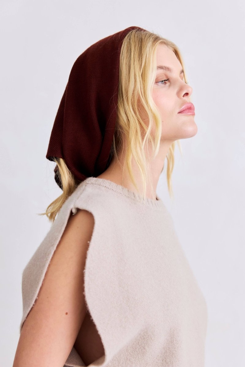 Foulard Triangulaire Merino Brun Foncé Arctic Fox - Ex - voto