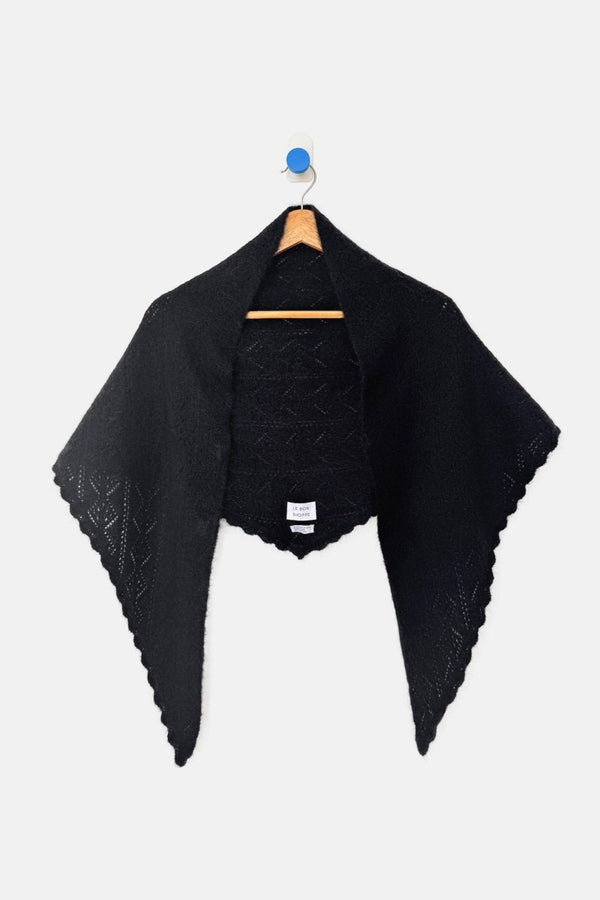 Foulard Triangulaire Pointelle en Mohair Noir Le Bon Shoppe - Ex-voto