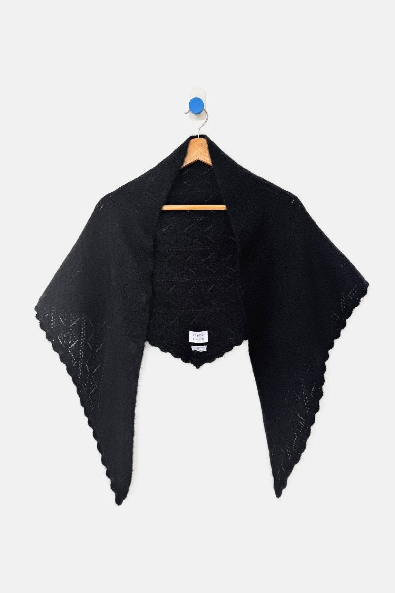 Foulard Triangulaire Pointelle en Mohair Noir Le Bon Shoppe - Ex-voto