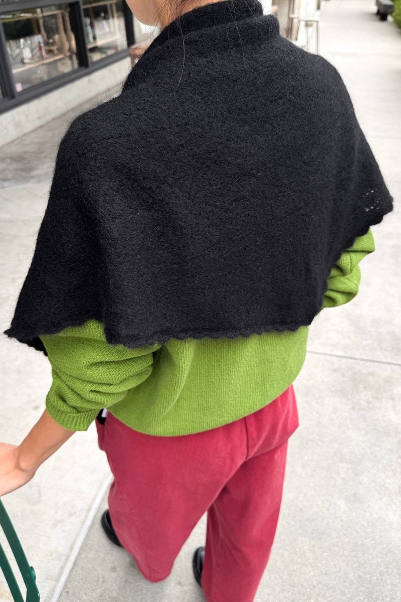 Foulard Triangulaire Pointelle en Mohair Noir Le Bon Shoppe - Ex-voto