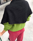 Foulard Triangulaire Pointelle en Mohair Noir Le Bon Shoppe - Ex-voto