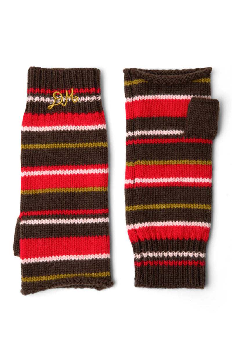 Gants Rayures Damson Madder Brun et Rouge - Ex - voto