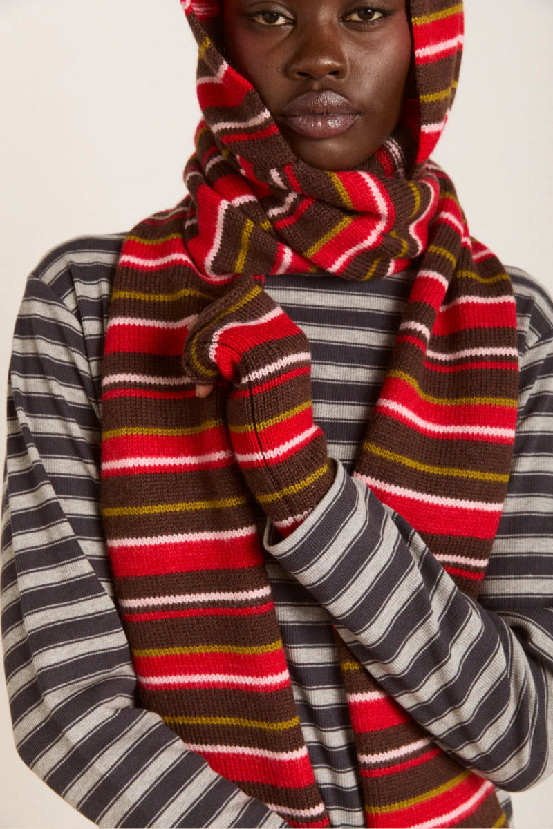 Gants Rayures Damson Madder Brun et Rouge - Ex - voto