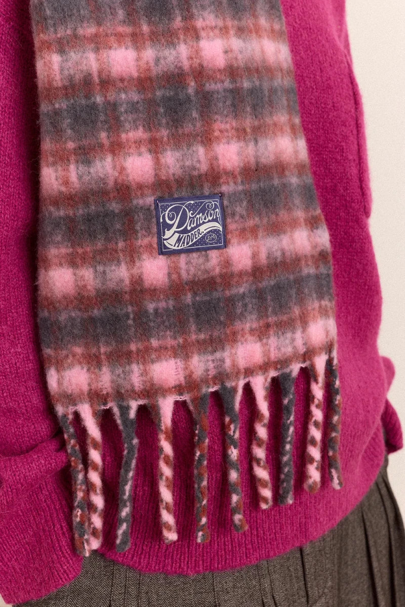 Grand Foulard Carreaux Magenta Damson Madder - Ex-voto