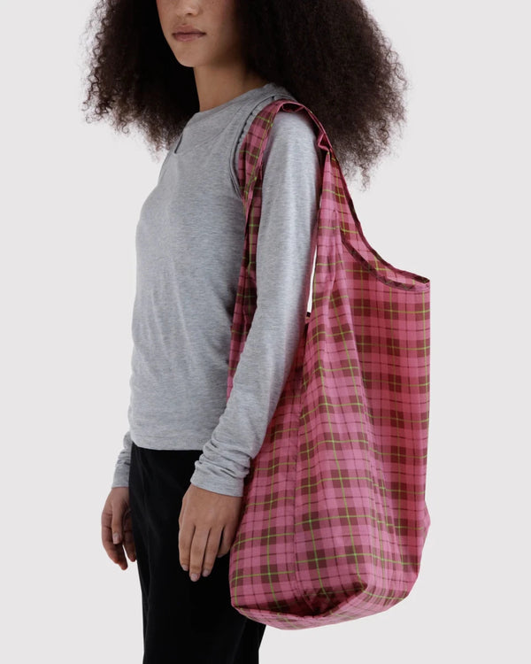 Grand Sac Réutilisable Baggu Azalea Pink Tartan - Ex-voto