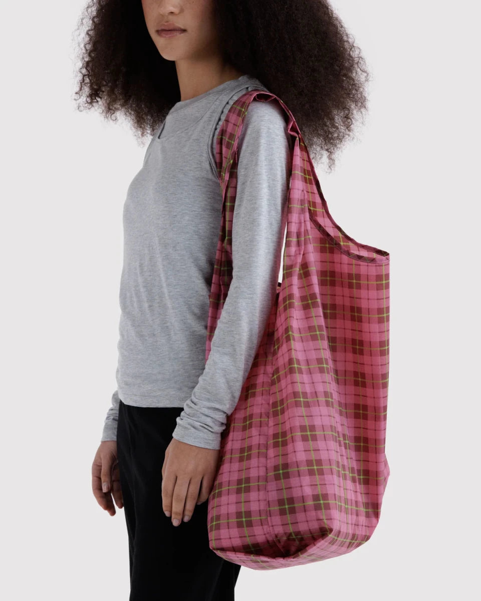 Grand Sac Réutilisable Baggu Azalea Pink Tartan - Ex-voto
