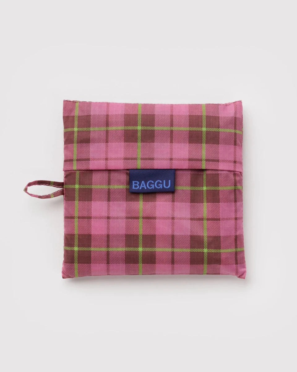 Grand Sac Réutilisable Baggu Azalea Pink Tartan - Ex-voto