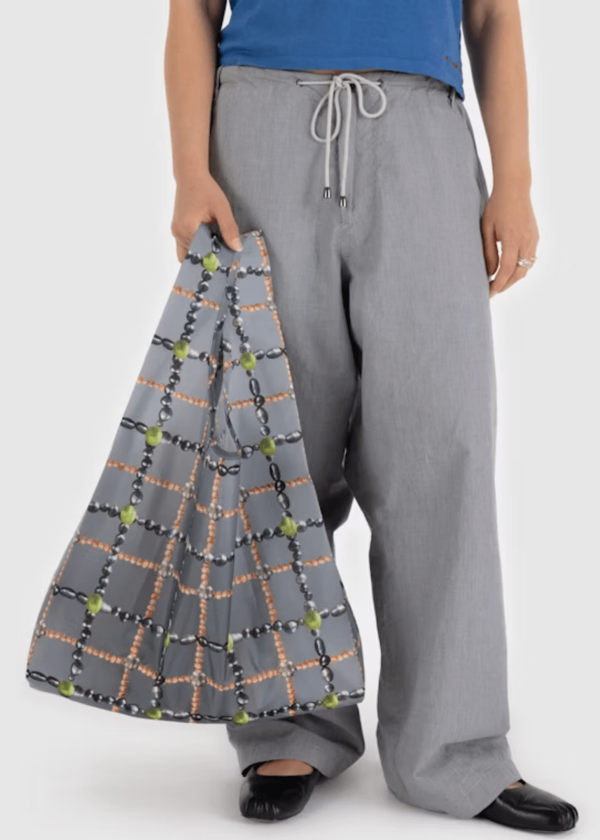 Grand Sac Réutilisable Baggu Beaded Plaid - Ex - voto