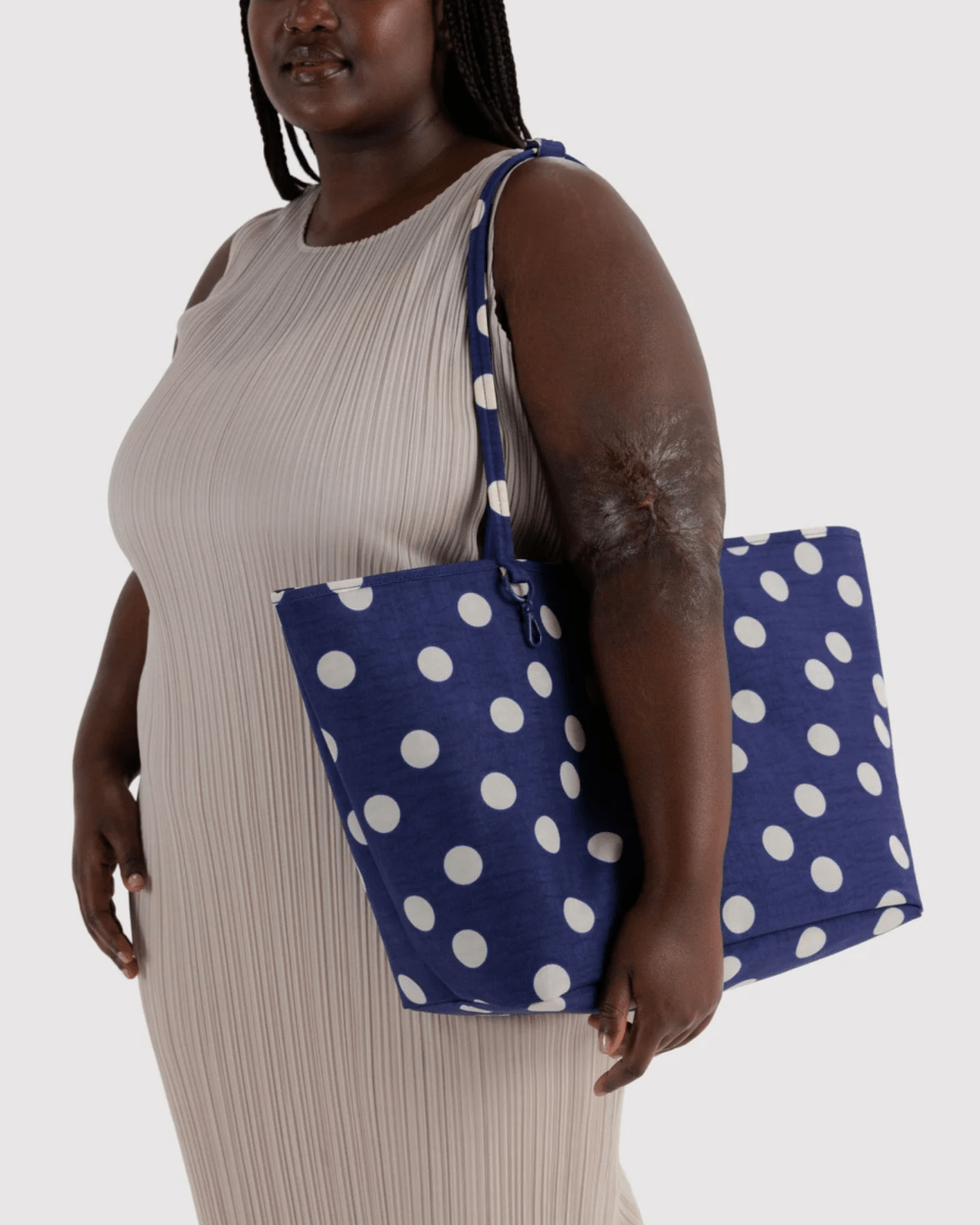 Grand Sac Tote Réversible Baggu Navy Polka Dot Mix - Ex-voto