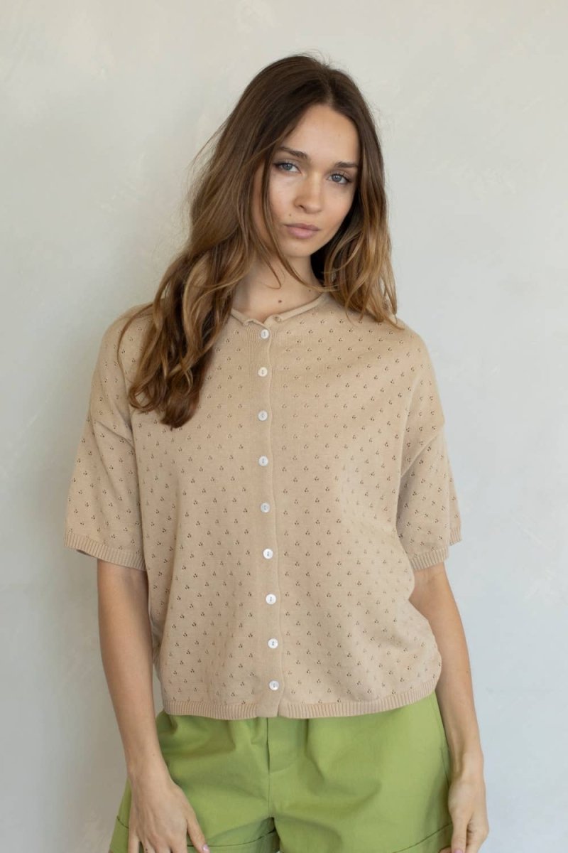 Haut Annalise Pointelle Beige Things Between - Ex - voto