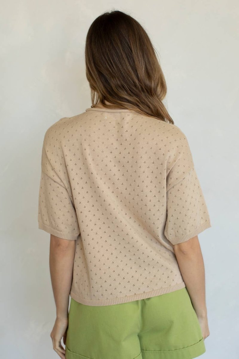 Haut Annalise Pointelle Beige Things Between - Ex - voto