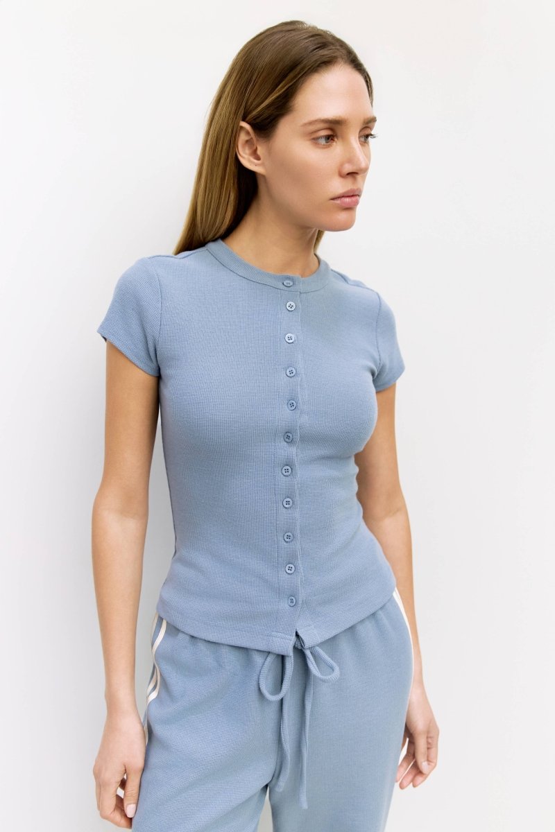 Haut Enzo Bleu Clair All Row - Ex - voto