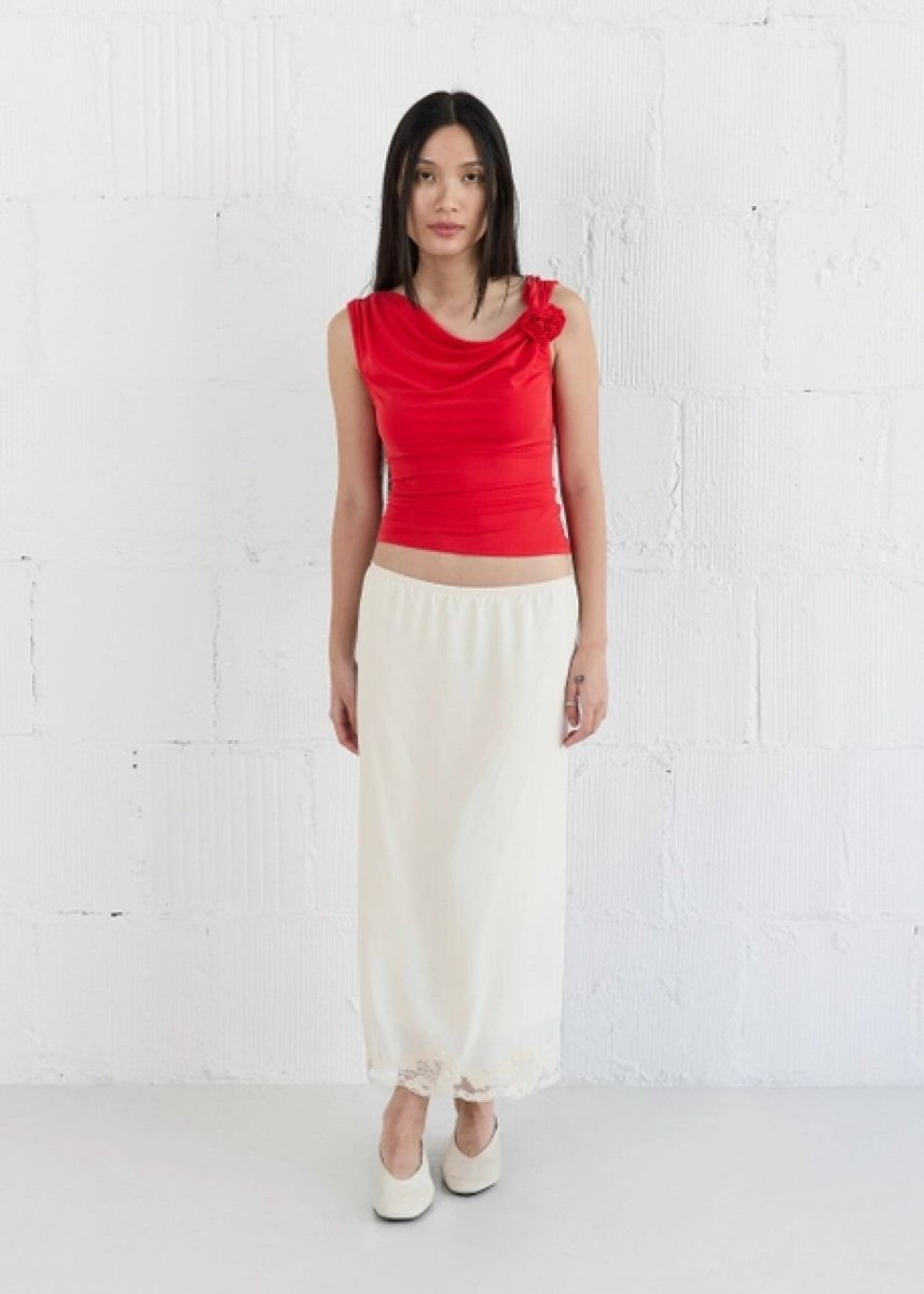 All Row Red Kacey Rosette Top – Ex-voto