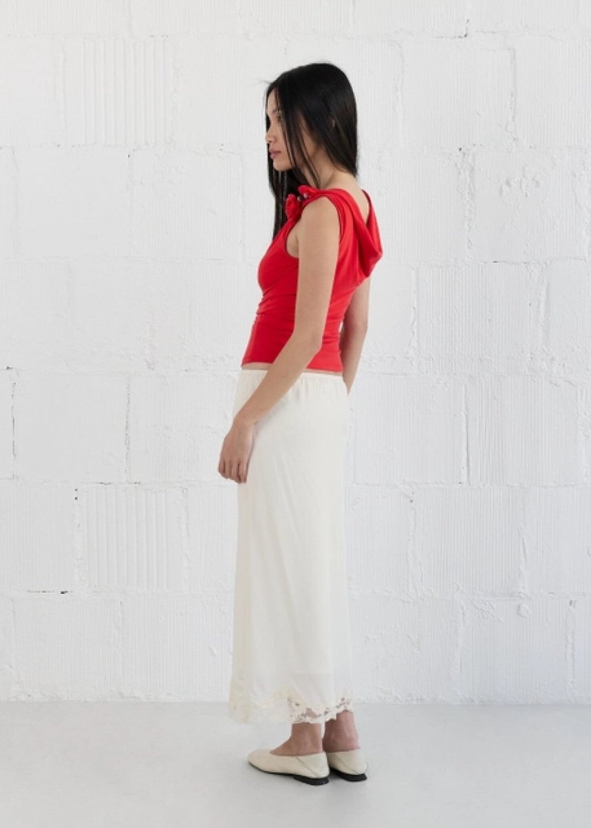 All Row Red Kacey Rosette Top – Ex-voto