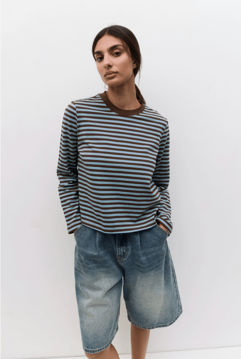 Haut Kathleen Mod Ref Bleu et Brun - Ex - voto