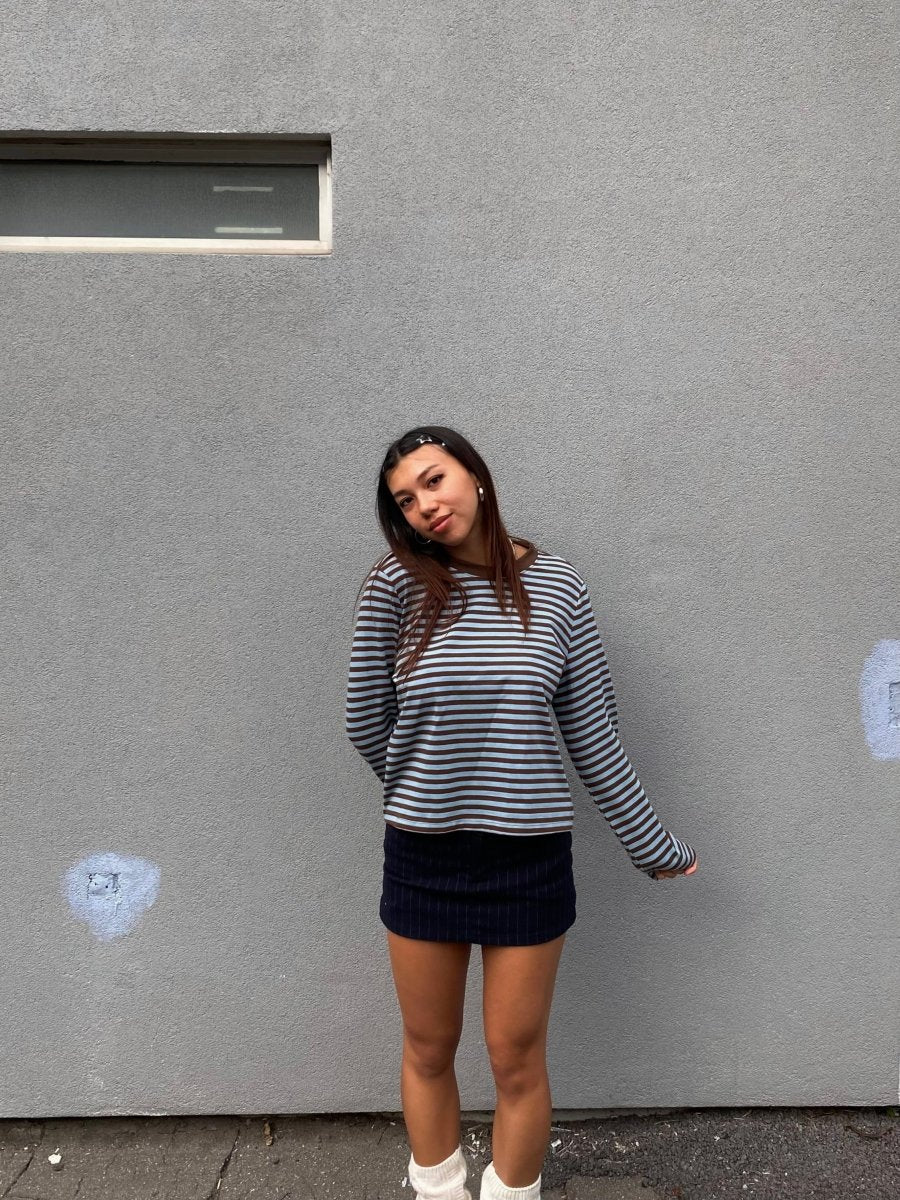Haut Kathleen Mod Ref Bleu et Brun - Ex - voto
