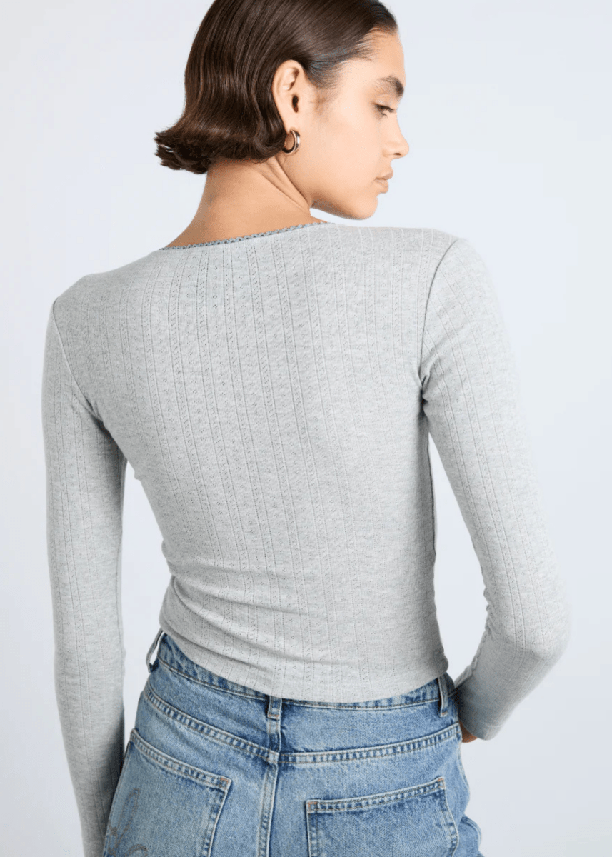 Haut Lua Pointelle Gris Damson Madder - Ex - voto