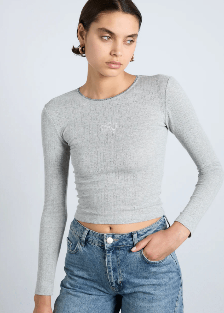 Haut Lua Pointelle Gris Damson Madder - Ex - voto