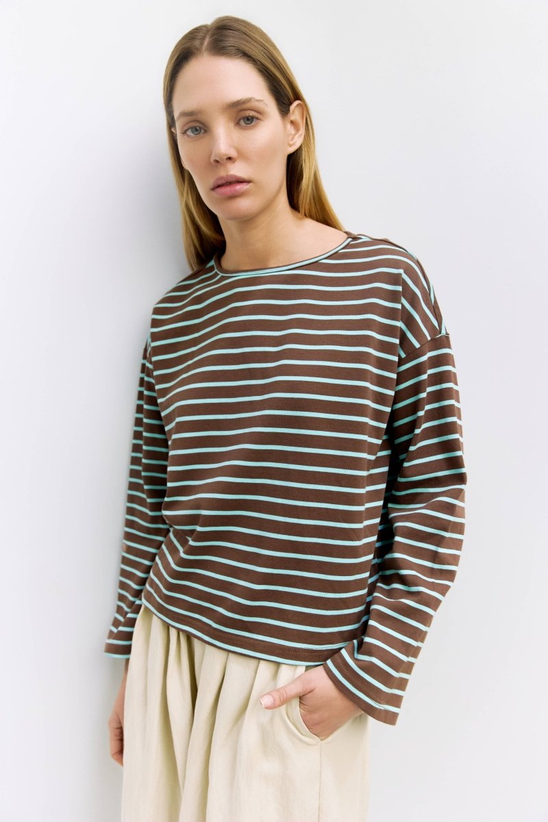 Haut Moore Bleu et Brun All Row - Ex - voto