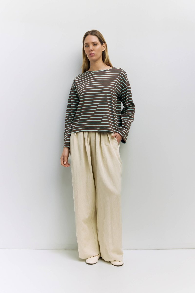 Haut Moore Bleu et Brun All Row - Ex - voto