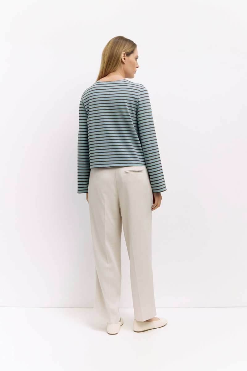 Haut Rayé Joyce Bleu et Brun Mod Ref - Ex - voto