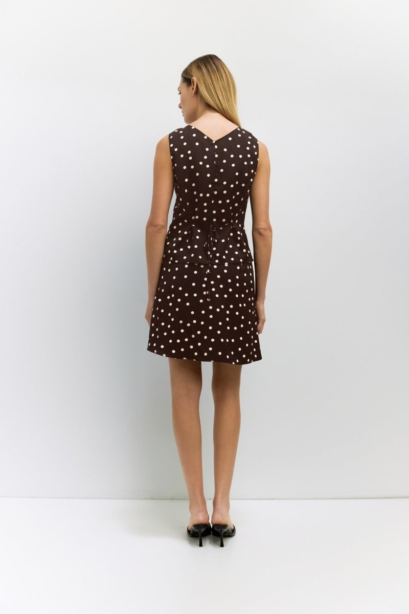 Haut sans Manches Kelly Brun à Pois All Row - Ex - voto