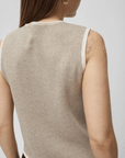Haut sans Manches Lisa Avoine et Crème All Row - Ex - voto