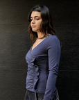 Haut Trixie Bleu Gris Damson Madder - Ex-voto