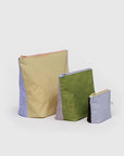 Pochettes Go - Ensemble de 3- Pastels Colorblock Baggu