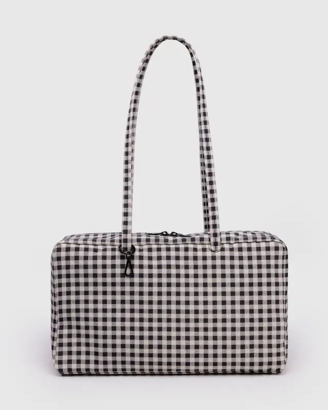 Baggu Gingham Black and White Medium Bowler Bag