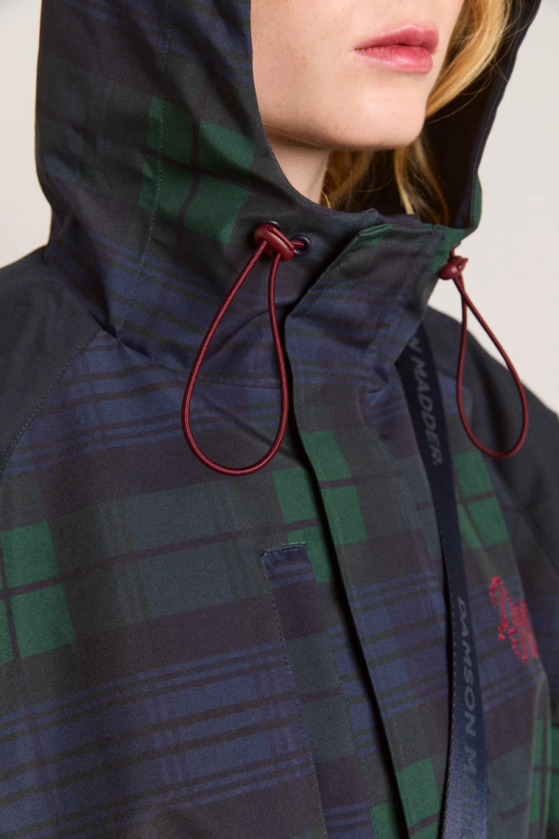 Damson Madder Navy Checked Liu shower resistant raincoat – Ex-voto