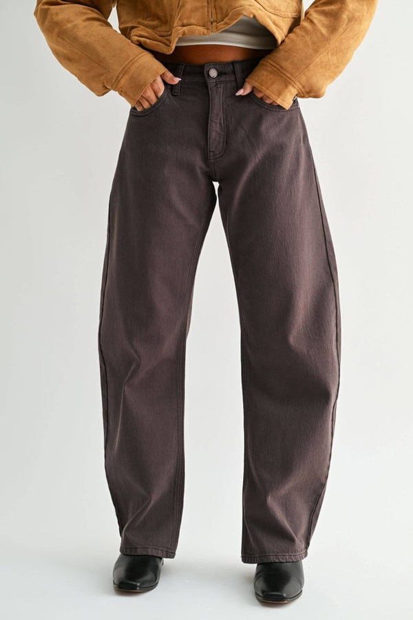 Jeans Barrel Brun Chocolat JBD - Ex-voto