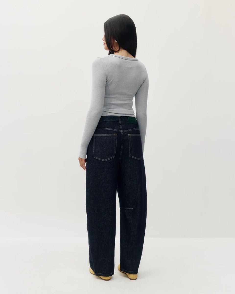 Jeans Barrel Jacqueline Kuwalla Bleu Foncé - Ex-voto