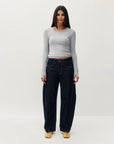 Jeans Barrel Jacqueline Kuwalla Bleu Foncé - Ex-voto
