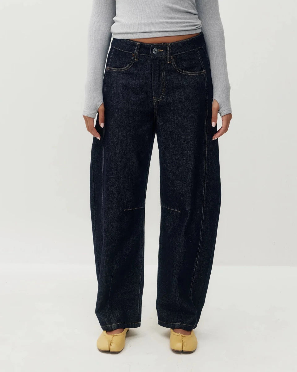 Jeans Barrel Jacqueline Kuwalla Bleu Foncé - Ex-voto
