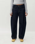 Jeans Barrel Jacqueline Kuwalla Bleu Foncé - Ex-voto