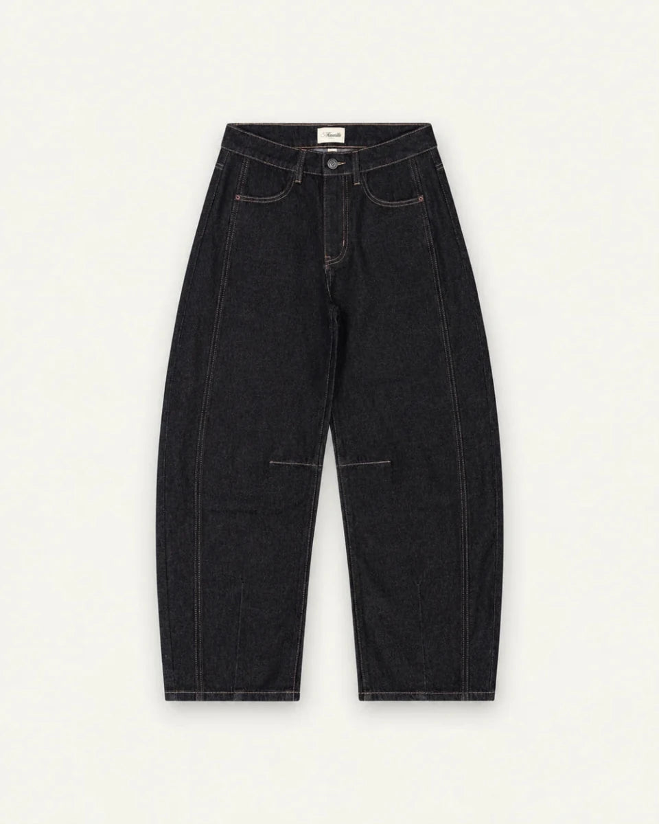 Jeans Barrel Jacqueline Kuwalla Bleu Foncé - Ex-voto
