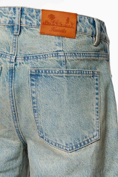 Jeans Barrel Jacqueline Kuwalla Bleu Vintage - Ex - voto