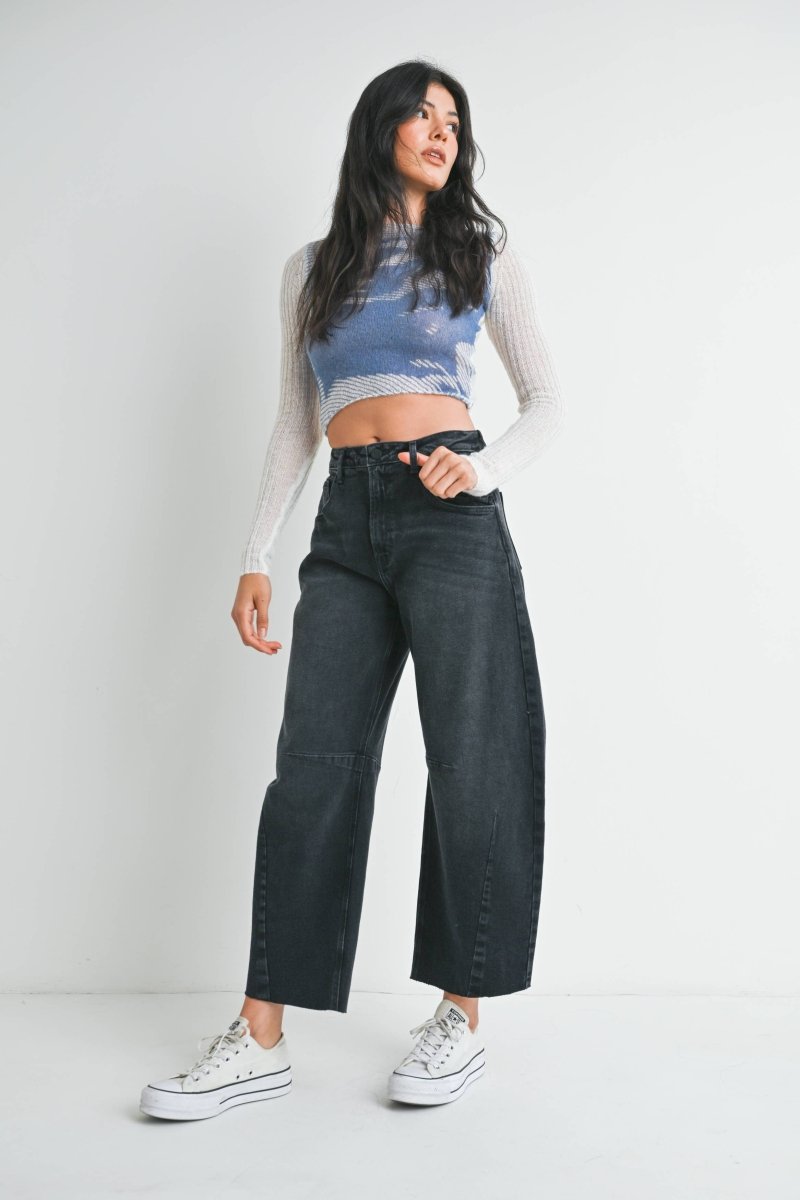 Jeans Barrel JBD Noir Délavé - Ex - voto