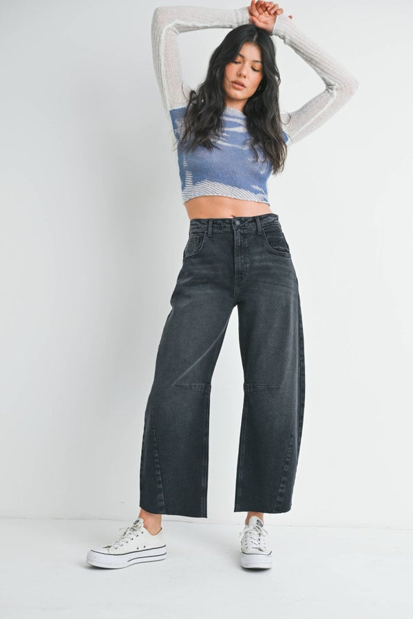 Jeans Barrel JBD Noir Délavé - Ex - voto