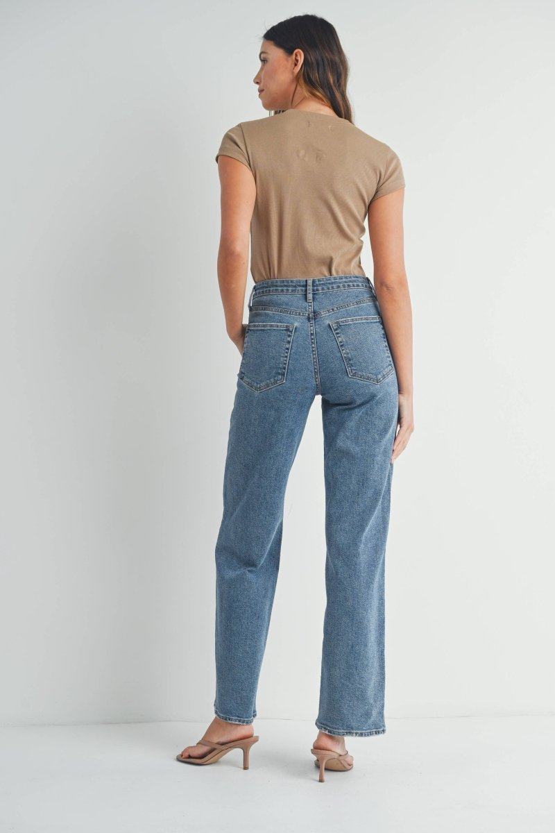 Jeans Bleu Jambe Large Just Black Denim - Ex - voto