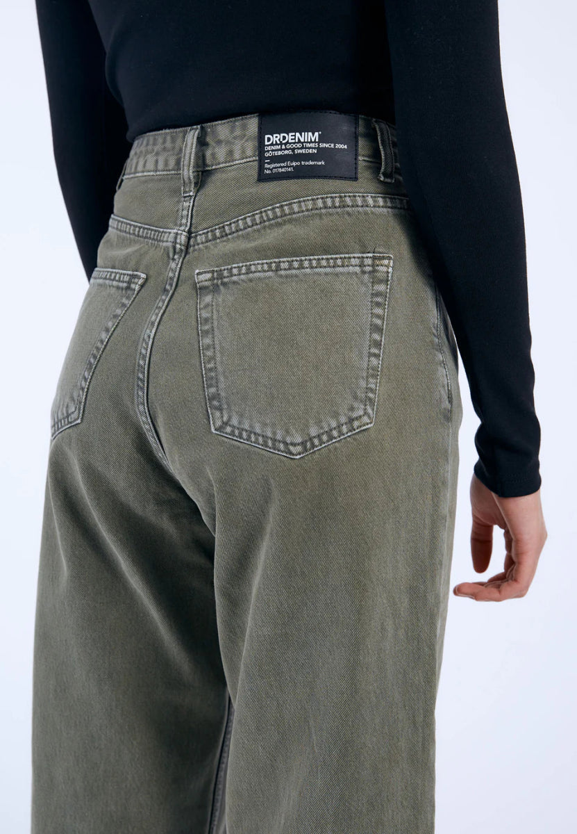 Jeans Donna Dr Denim Washed Olive SOLDE - Vente Finale - Ex - voto