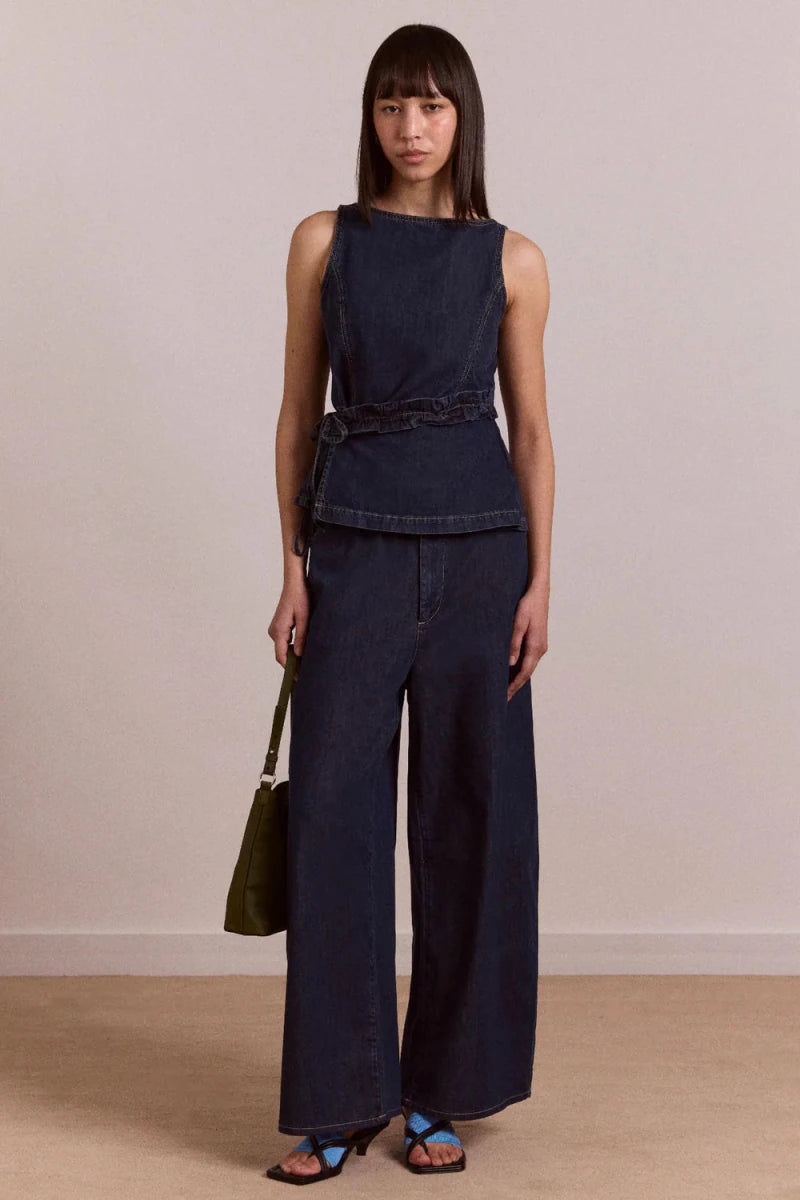 Jeans Droit Augusta Indigo Foncé Damson Madder - Ex - voto