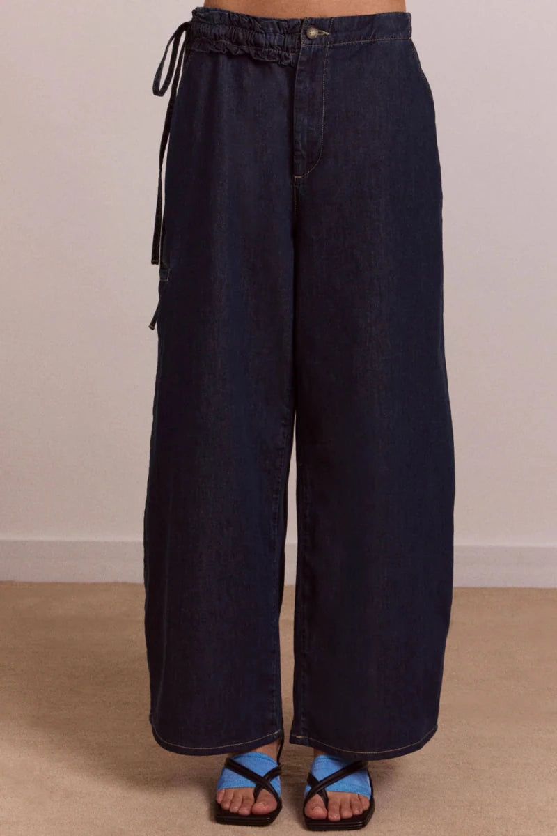 Jeans Droit Augusta Indigo Foncé Damson Madder - Ex - voto