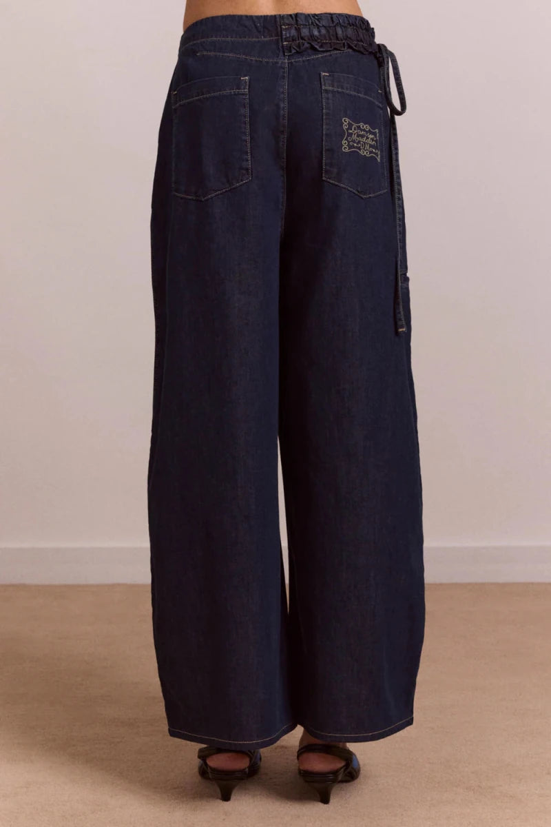 Jeans Droit Augusta Indigo Foncé Damson Madder - Ex - voto